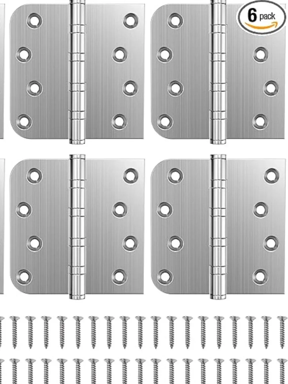 KOLET Heavy Duty 4x4 Ball Bearing Door Hinges – Stainless Steel 6 Pack